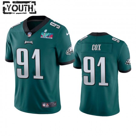 Lasten Philadelphia Eagles NFL Pelipaita Fletcher Cox 91 Vihreä Super Bowl LVII Vapor Limited